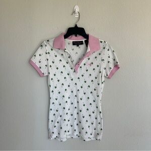 Nicky Hilton Chick Couture Palm Tree Polo Y2K Size M